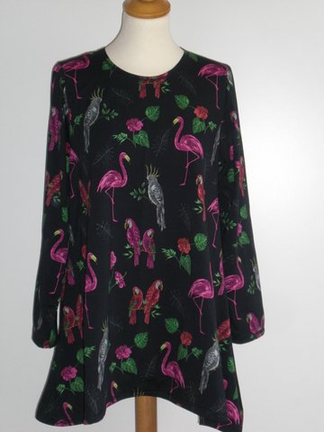 Zipfel-Longshirt, Flamingo Zipfel-Longshirt, Flamingo